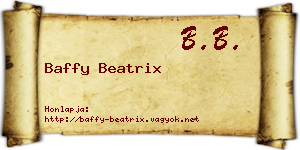 Baffy Beatrix névjegykártya